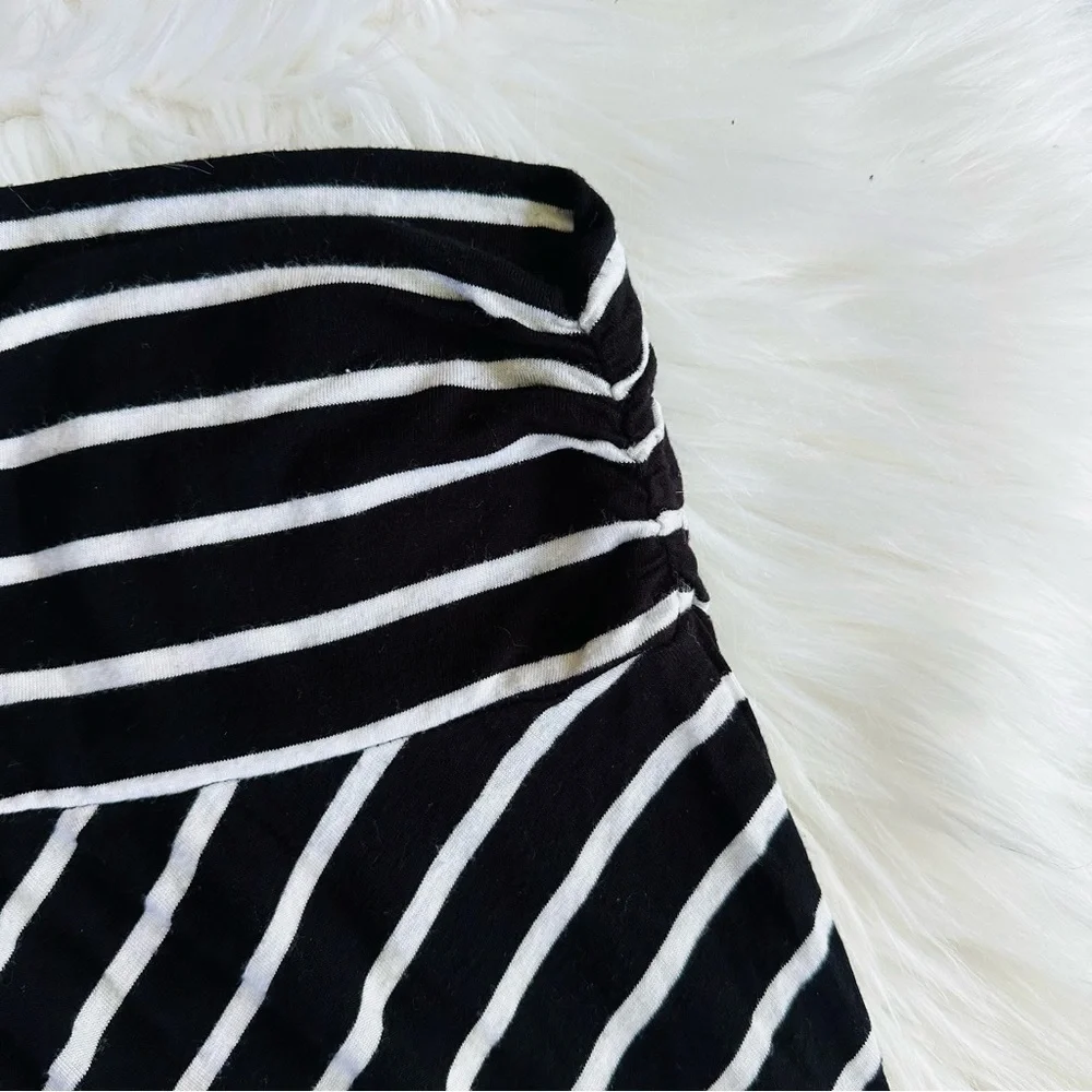 Merona Y2K Black And White Striped Pull-On Chevron Maxi Skirt, Small